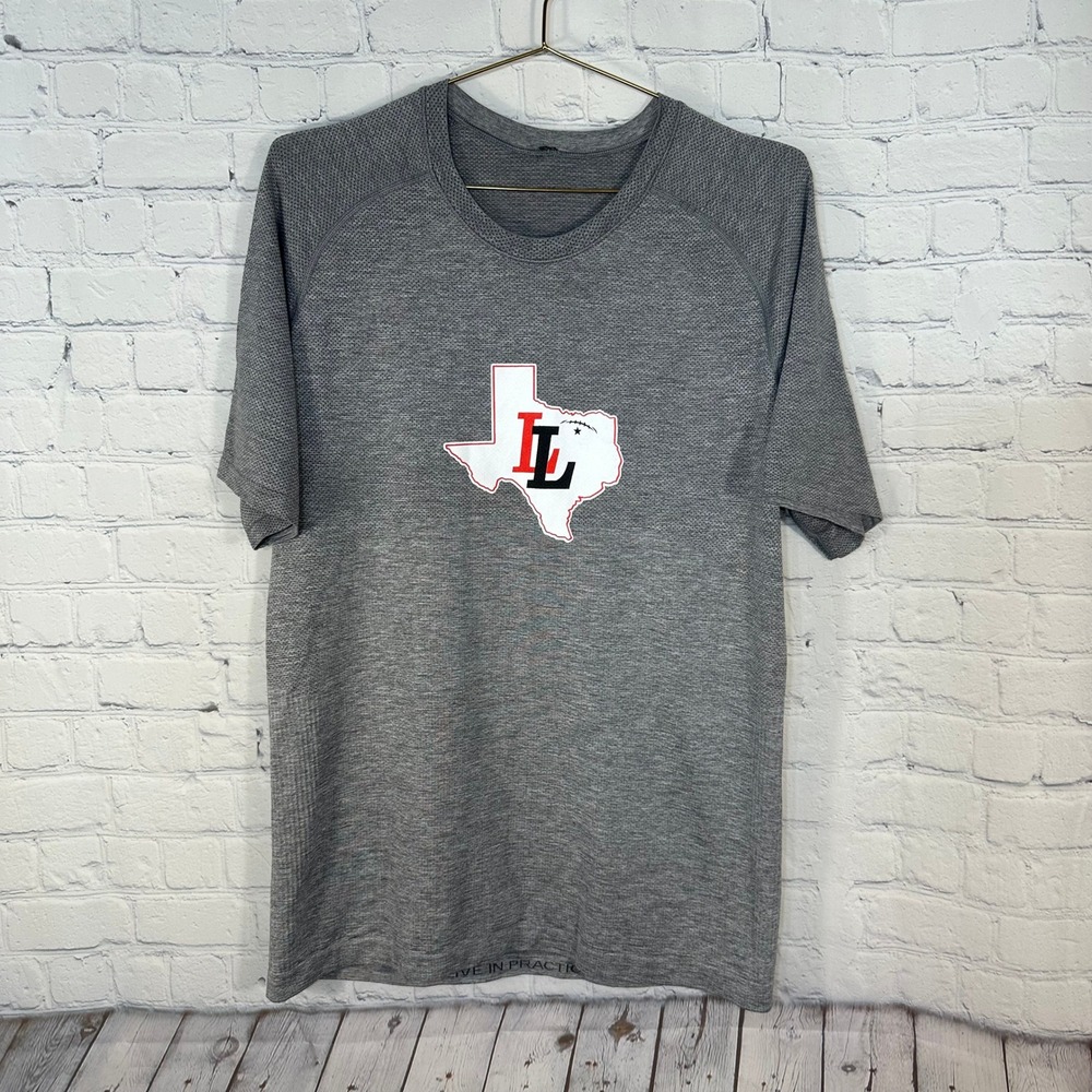Lululemon Metal Vent Tech Shirt Mens Large Grey Texas Football Short Sleeve Tee